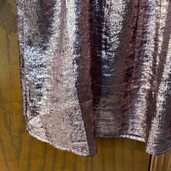 LANE BRYANT NWT Sz 14/16 Swing Satin Boatneck Blouse Festive Metallic Rose Pink - Picture 5 of 12